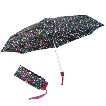 Paraguas plano con billetera pequeña más pequeña de 5 pliegues